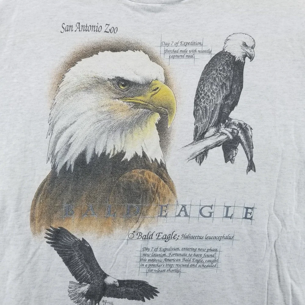 VTG‎ Sherry's Best Shirt Mens XL Bald Eagle San Antonio Zoo Made in USA 90s